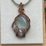 Fluorite Wire-Wrapped Swirl Pendant