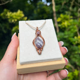 Chevron Amethyst Wire-Wrapped Pendant