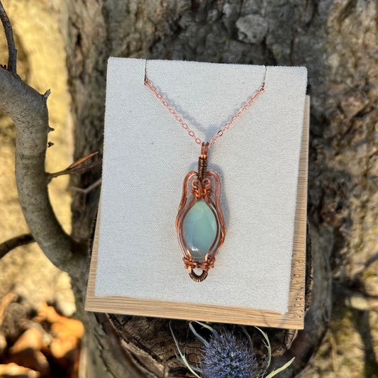 Wire-Wrapped Chalcedony Necklace
