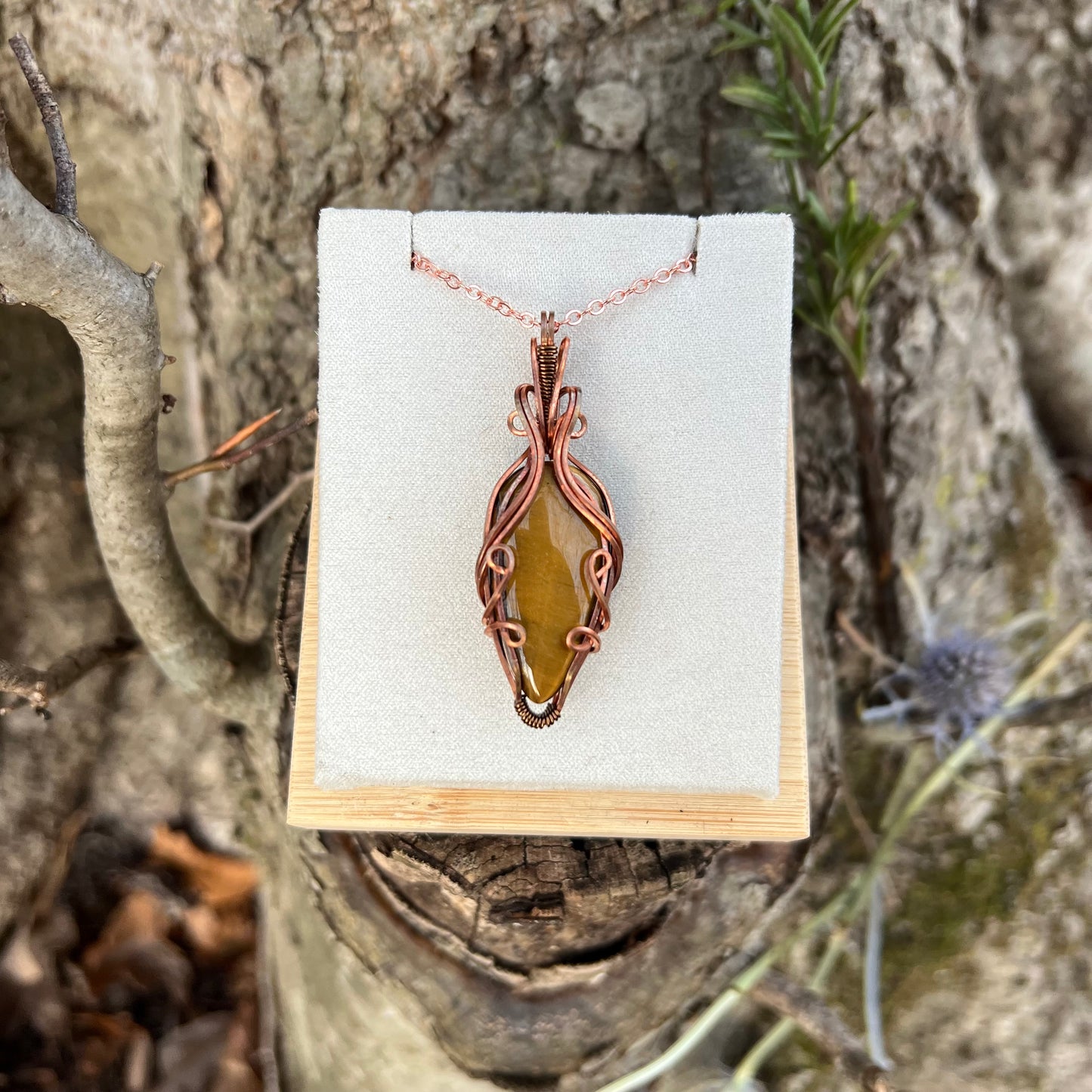 Wire-Wrapped Tiger's Eye Necklace