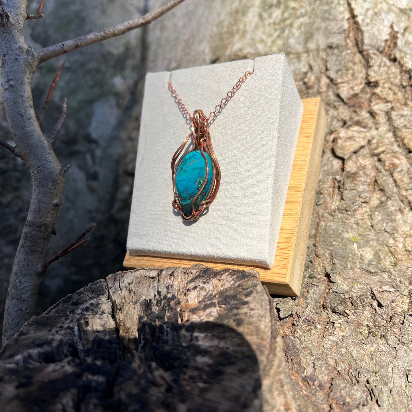 Wire-Wrapped Chrysocolla Necklace