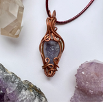 Tabasco Geode Pendant Wire-Wrapped in Copper