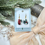 Cardinal & Pine Branch Earrings