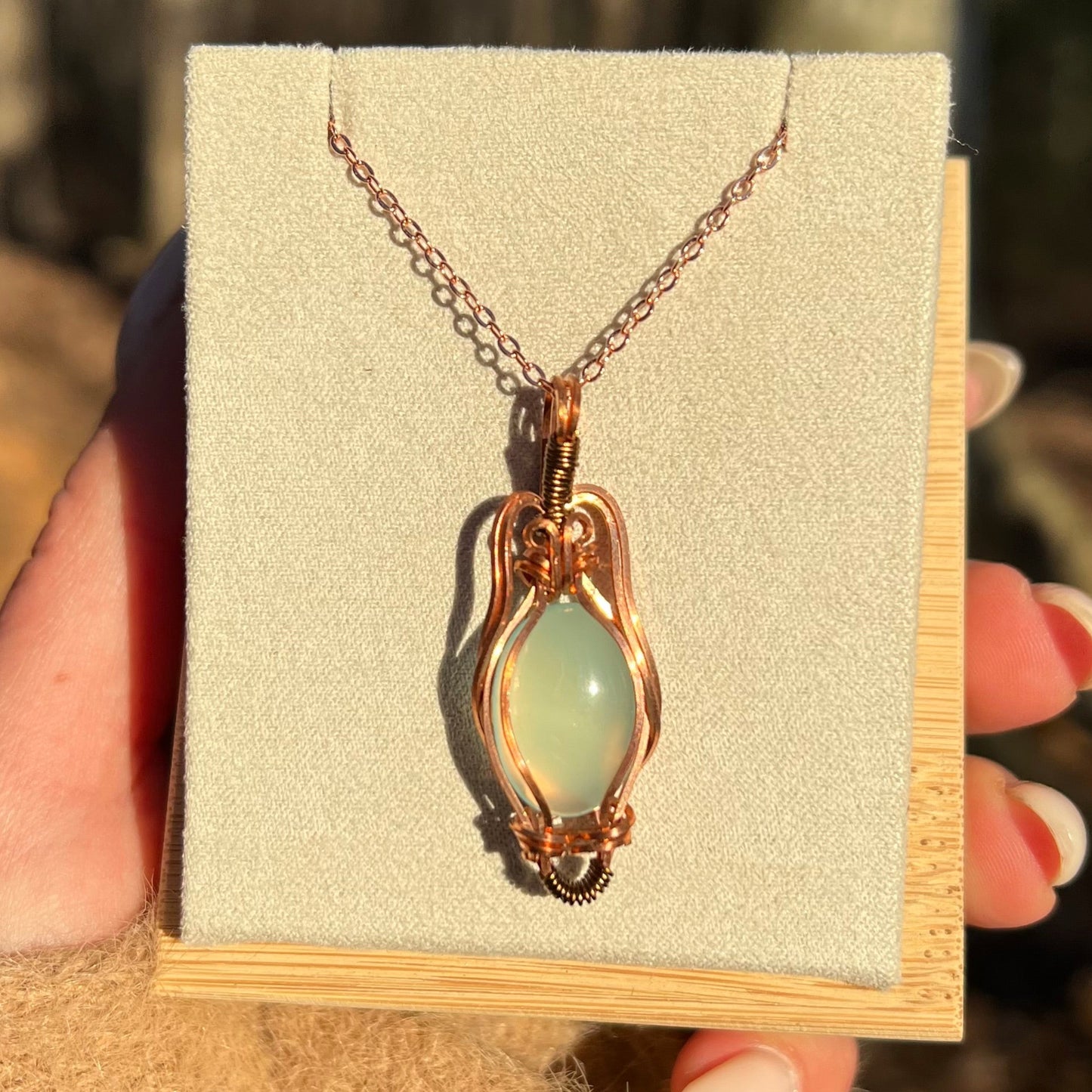 Wire-Wrapped Chalcedony Necklace