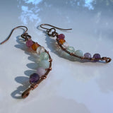 Pastel Rainbow Gemstone Moon Earrings