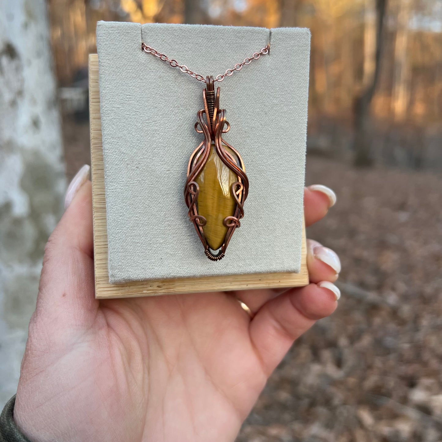 Wire-Wrapped Tiger's Eye Necklace