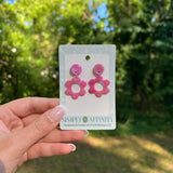 Pink Flower Earrings