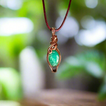 Wire-Wrapped Chrysoprase Pendant - Ready to Ship