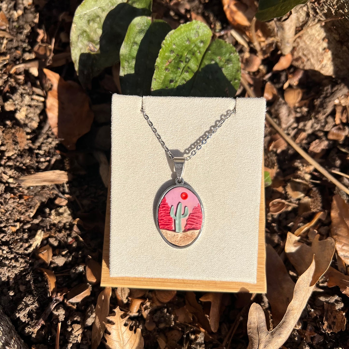 Desert Scene Necklace in Stainless Steel