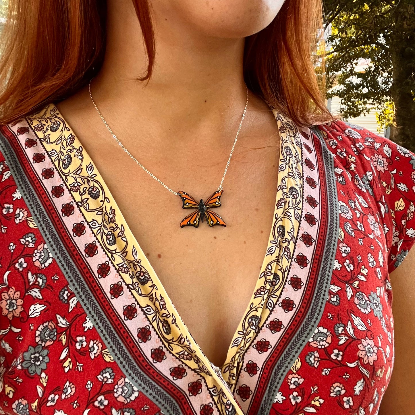 *NEW* Monarch Butterfly Sterling Silver Necklace (OOAK)