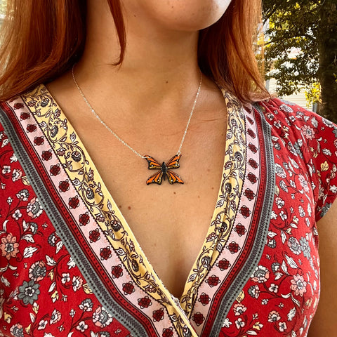 Monarch Butterfly Necklace - Meadowlily Woods