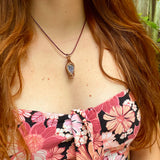 Tabasco Geode Pendant Wire-Wrapped in Copper