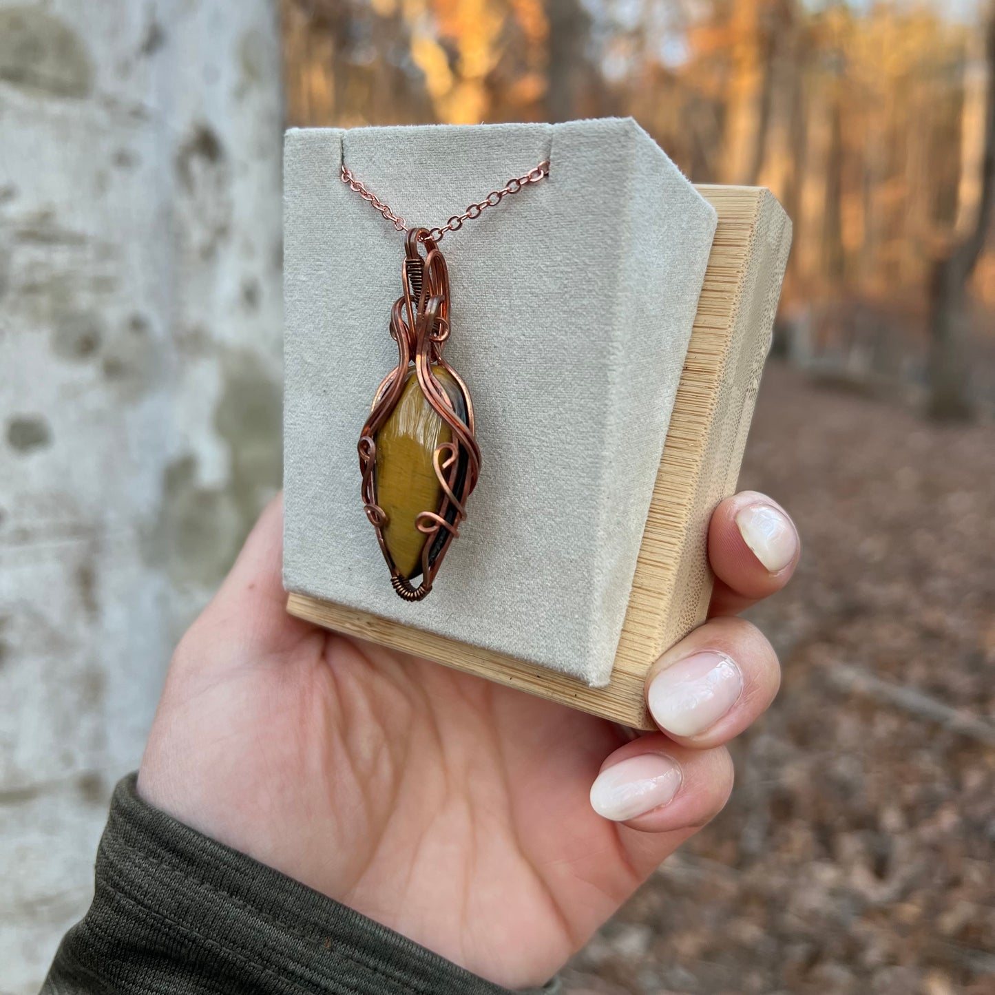 Wire-Wrapped Tiger's Eye Necklace