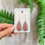 Copper Fern Teardrop Earrings