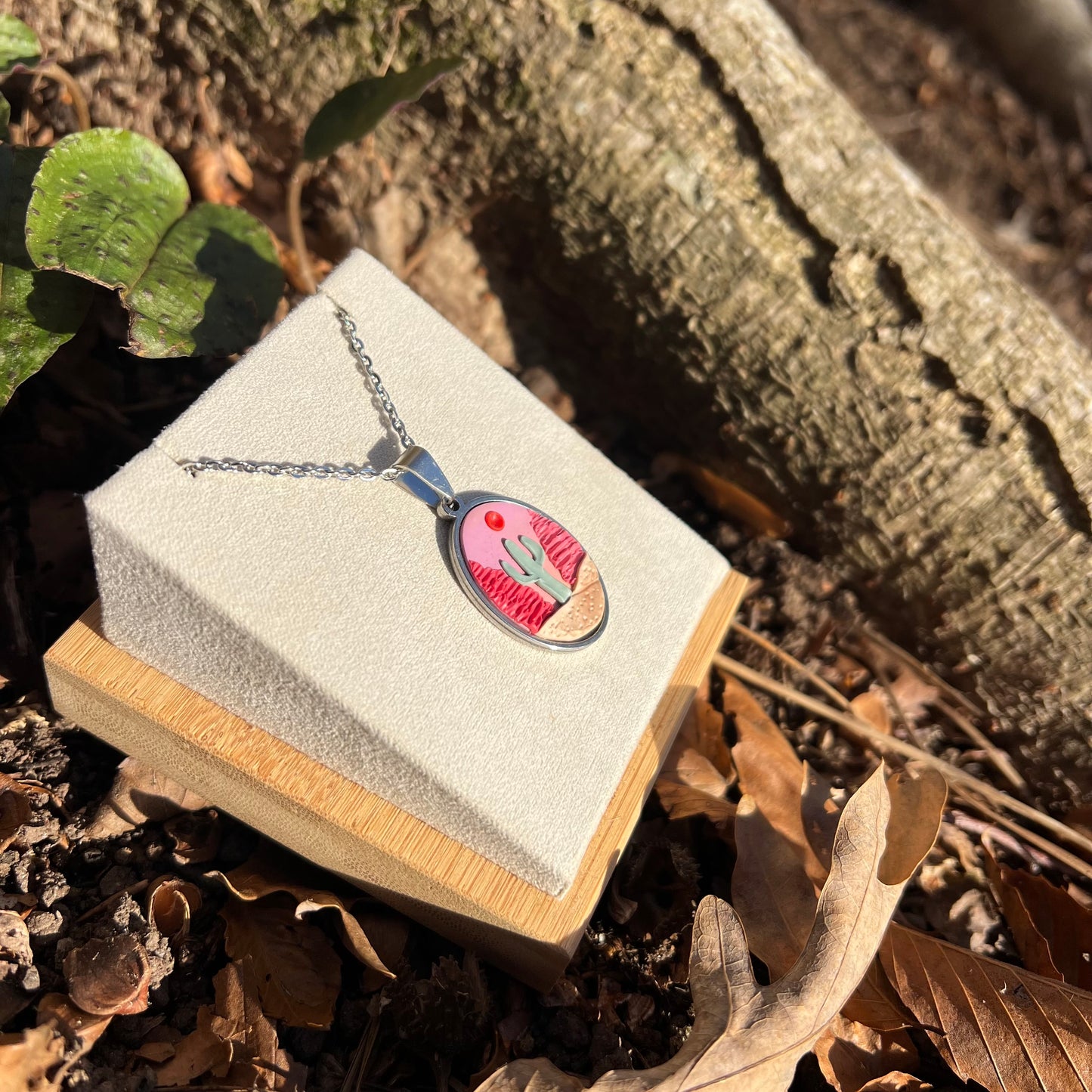 Desert Scene Necklace in Stainless Steel