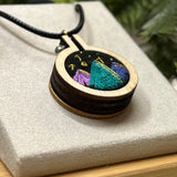 Hand-Embroidered Mountains & Stars Necklace