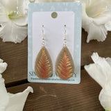 Gold & Copper Fern Teardrop Earrings