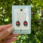 Black Oval Mushroom Earrings