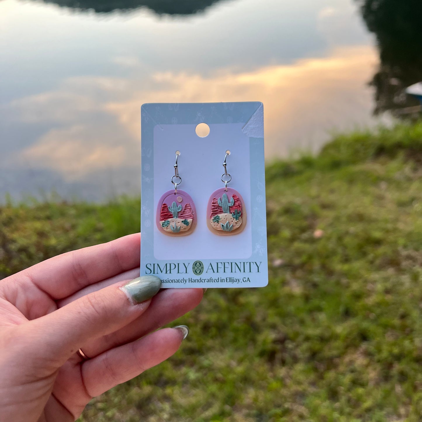 Desert Scene SquOval Earrings