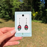 Black Oval Mushroom Earrings