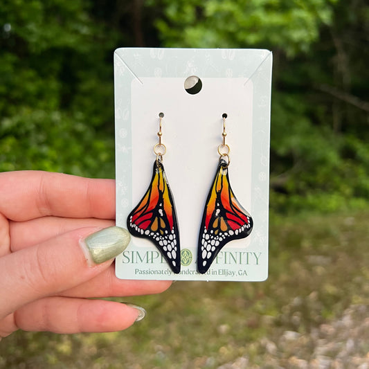 Monarch Butterfly Wing Earrings