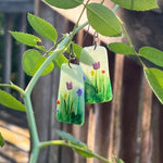 Summer Garden Floral Trapezoid Earrings (OOAK)