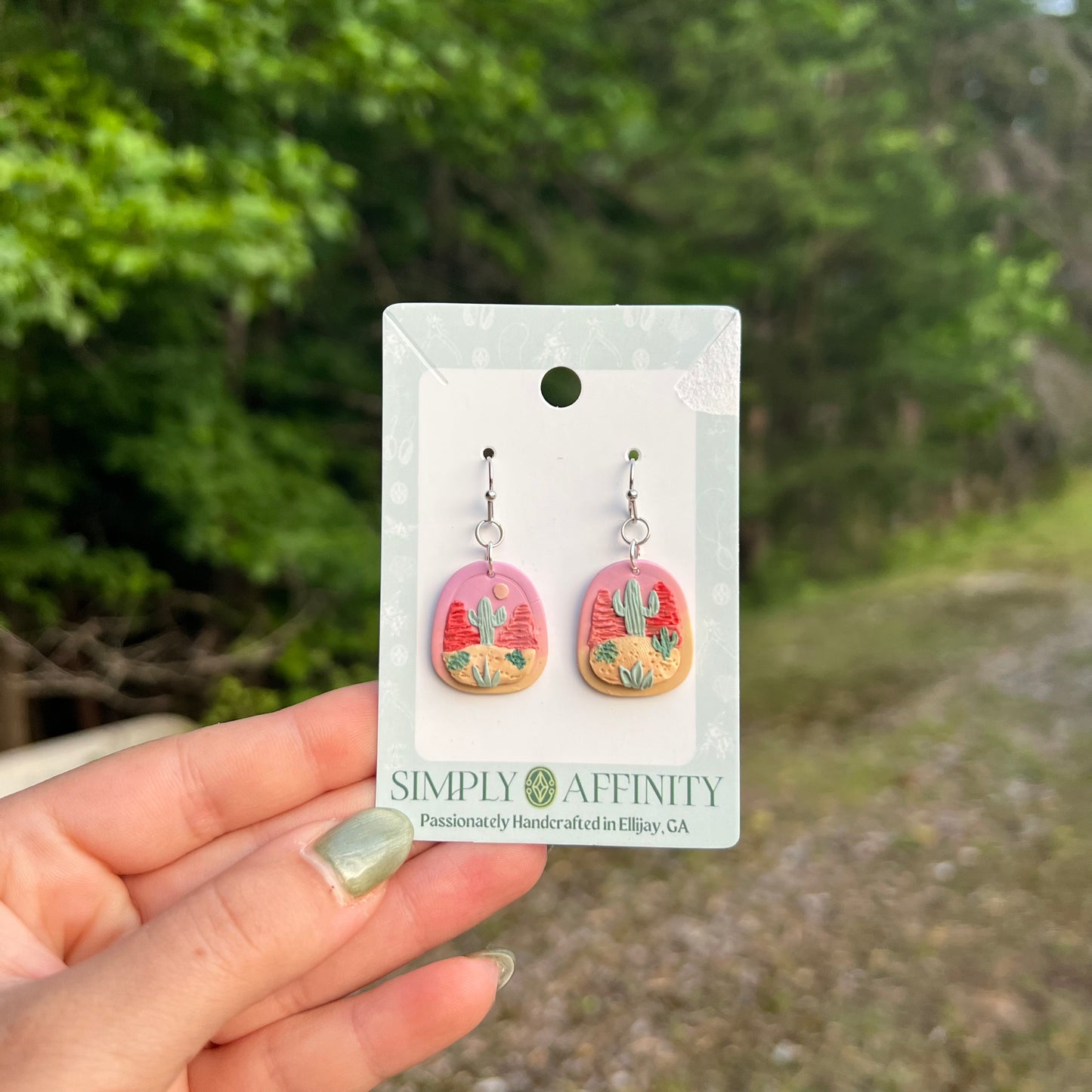 Desert Scene SquOval Earrings