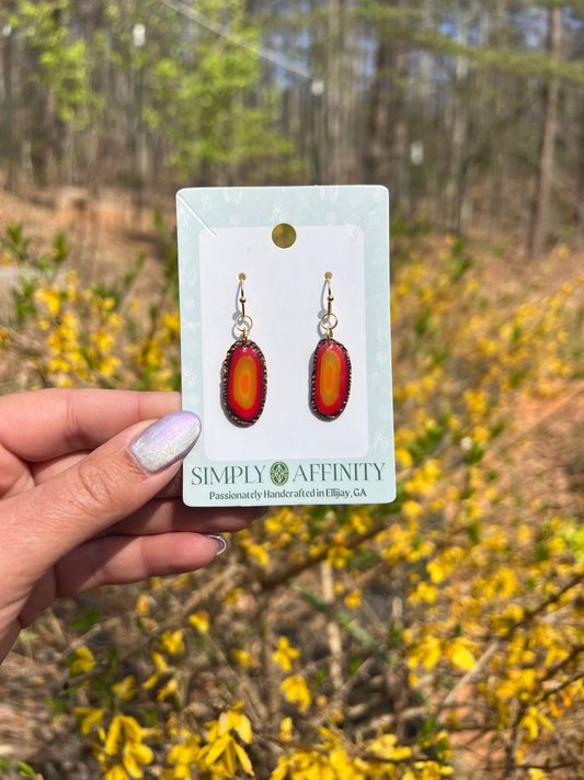 Reserved for Hannah - "Agate" Slice Polymer Clay Earrings