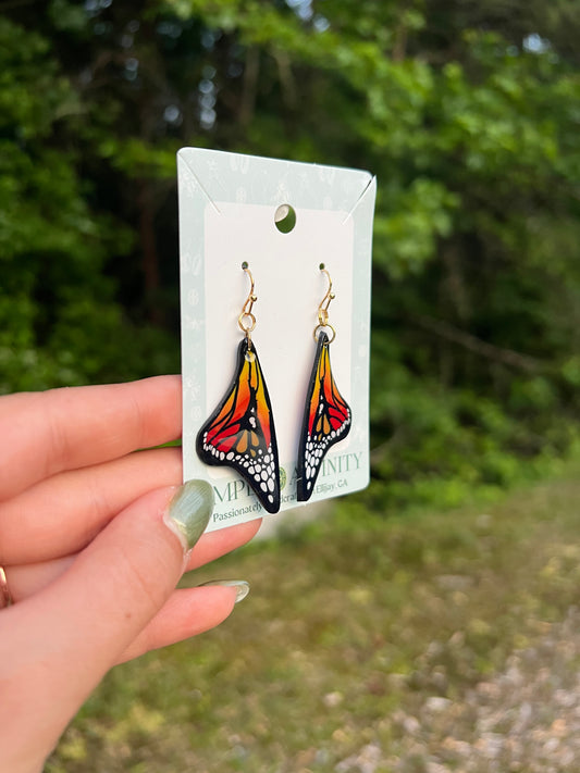 Monarch Butterfly Wing Earrings
