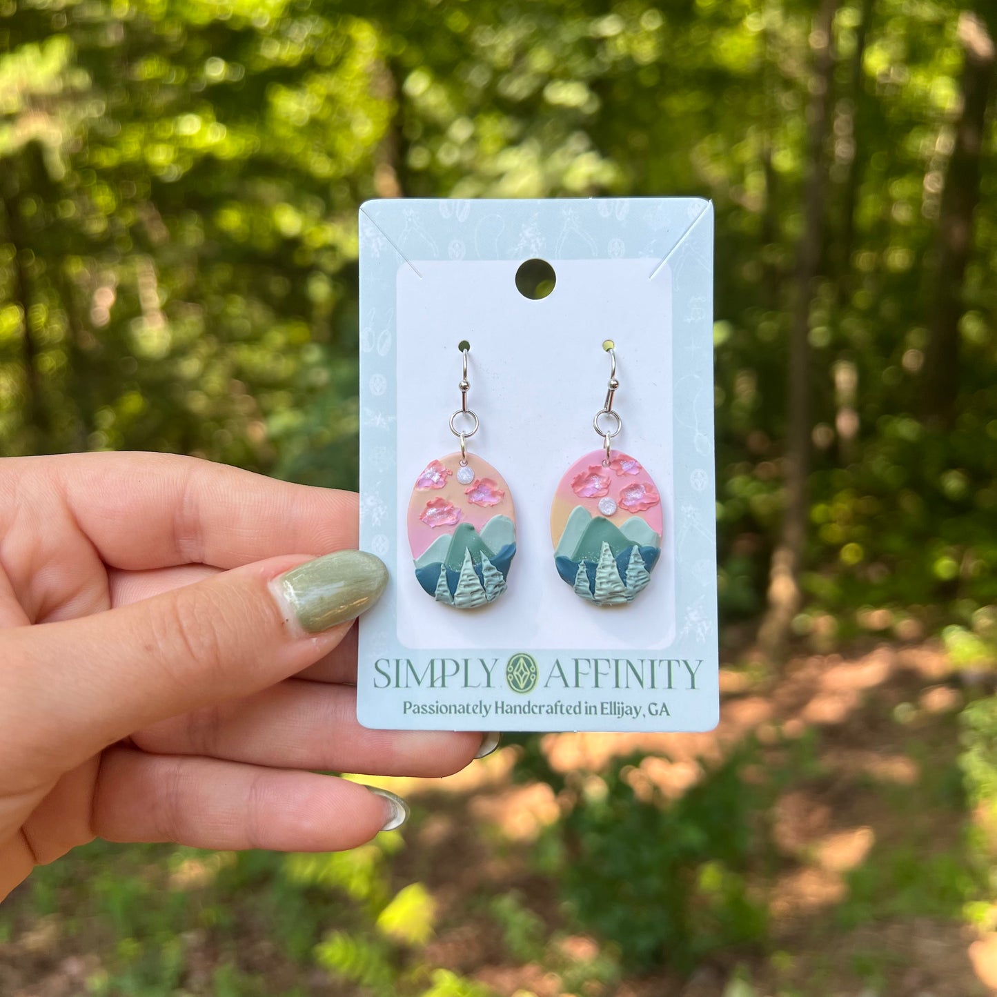 Pastel Mountain Sunset Earrings