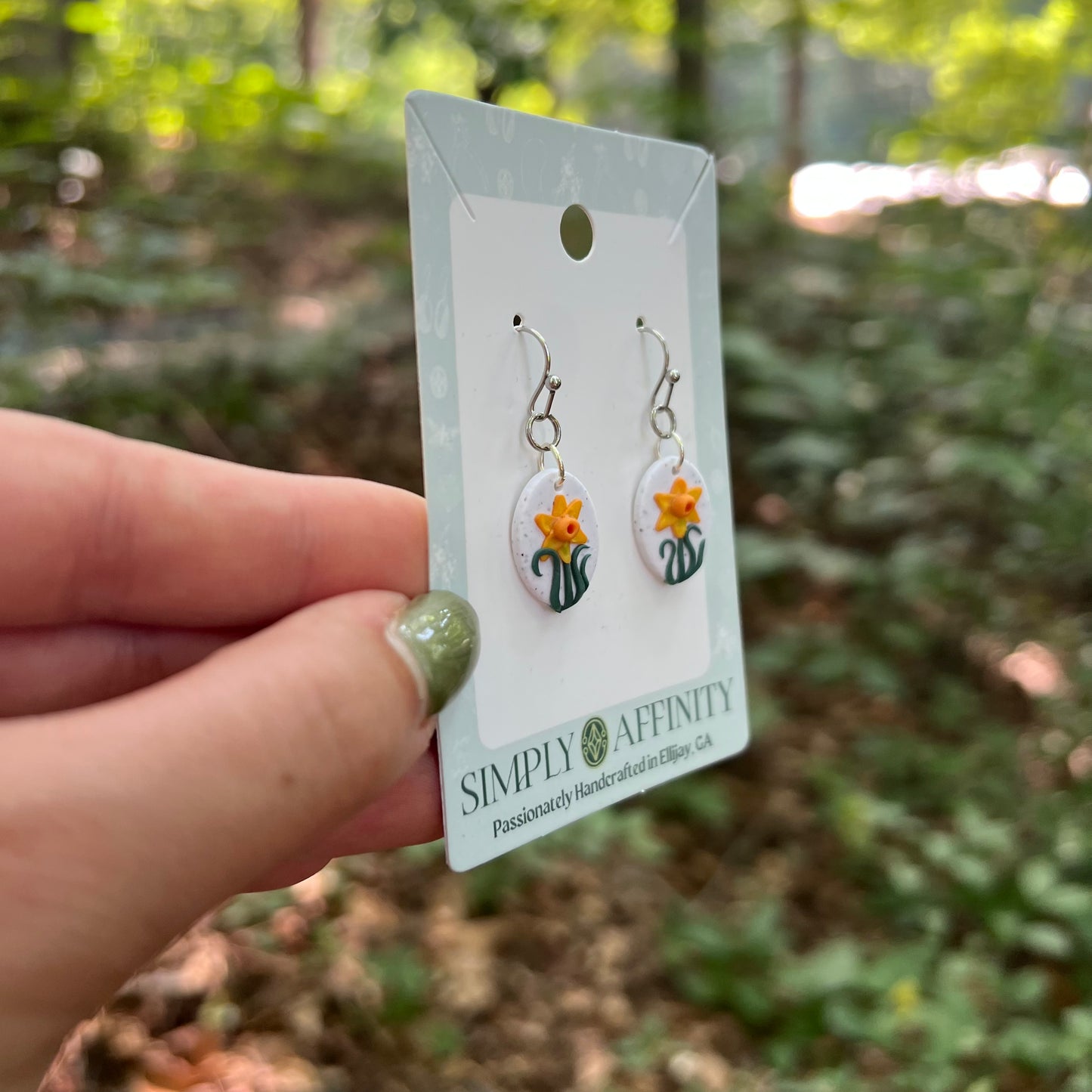 Daffodil Earrings on White