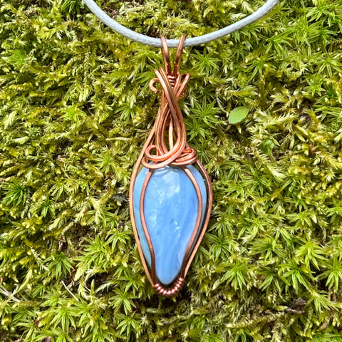 Blue sales opal pendant
