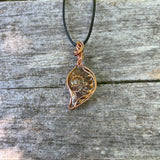 Ammonite Pendant Wire-Wrapped in Copper