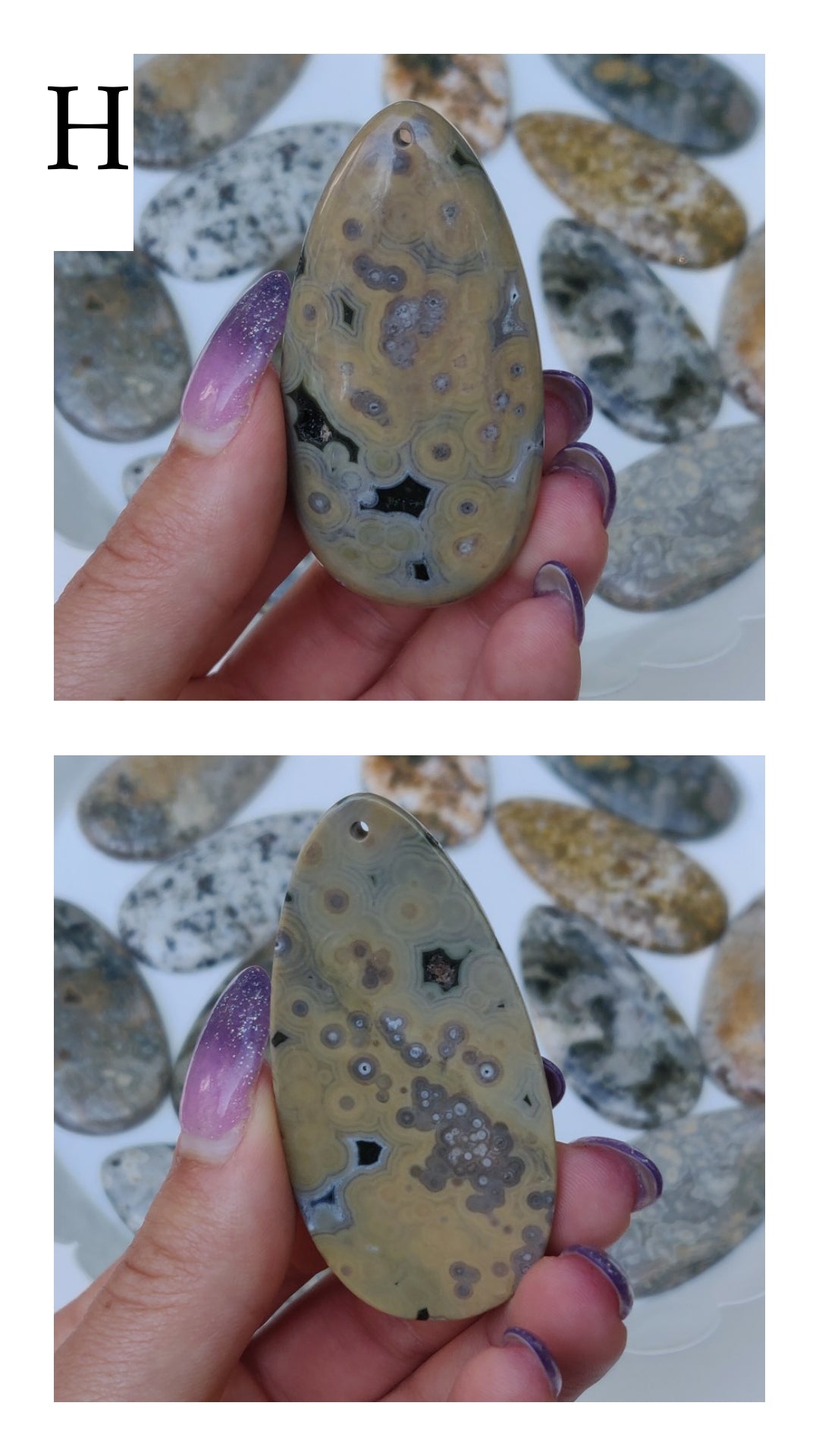 Ocean Jasper Cabochon (Top Drilled) - choose your favorite!