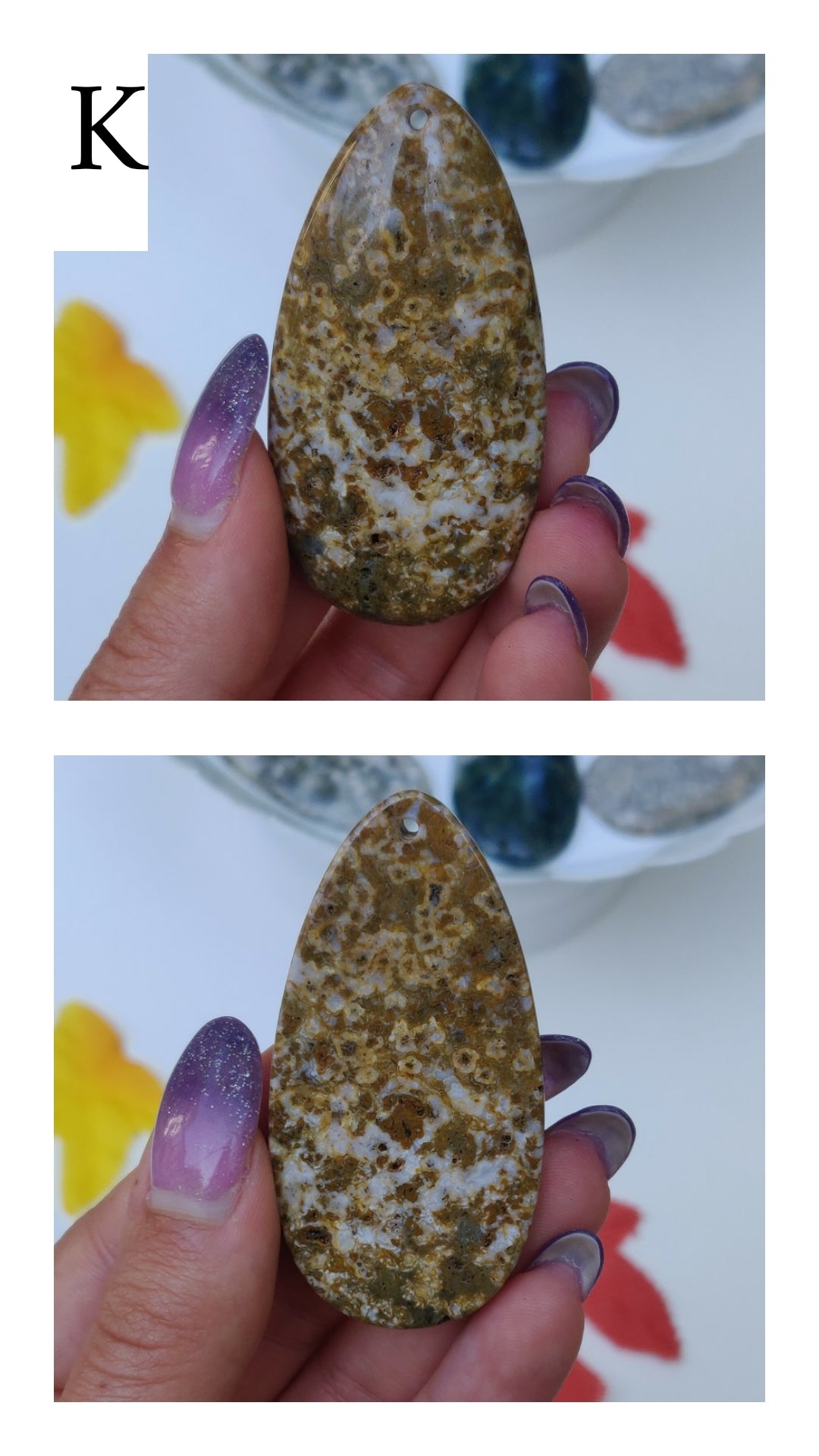 Ocean Jasper Cabochon (Top Drilled) - choose your favorite!