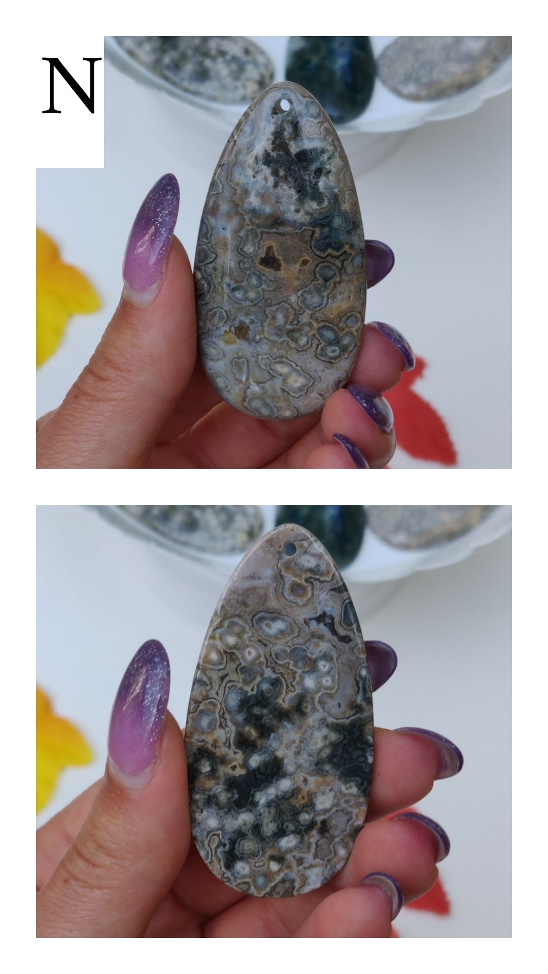 Ocean Jasper Cabochon (Top Drilled) - choose your favorite!