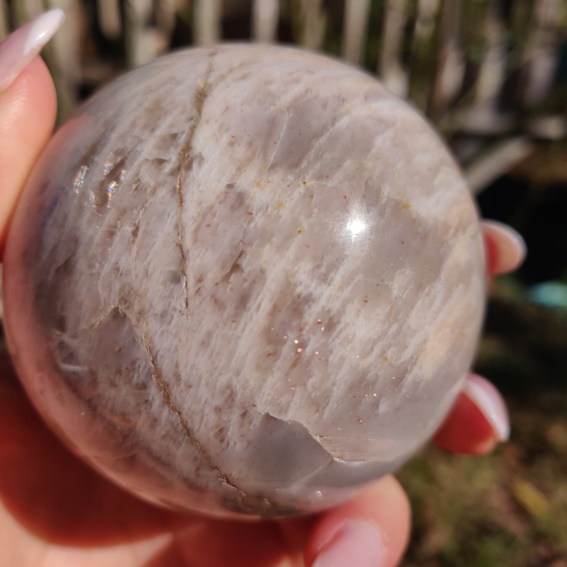 Peach Moonstone Sphere (#1S) - Simply Affinity