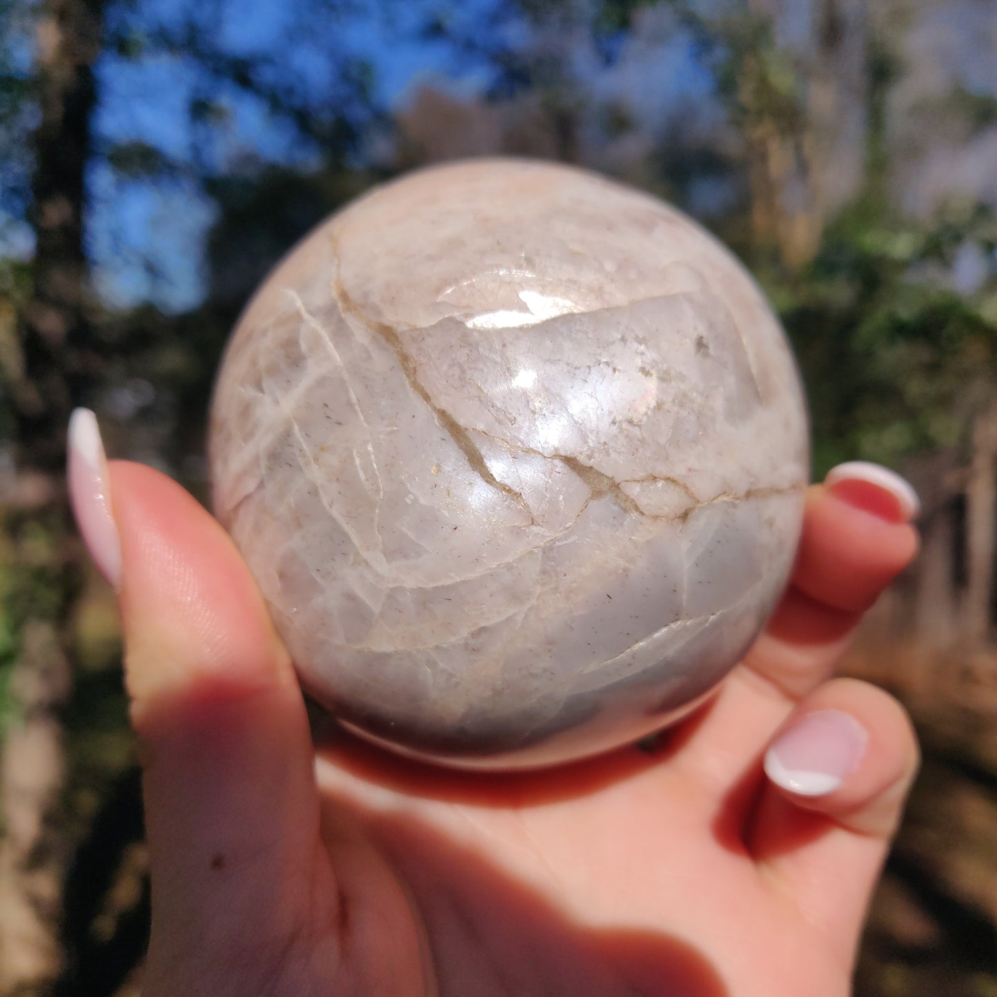 Peach Moonstone Sphere (#1S) - Simply Affinity