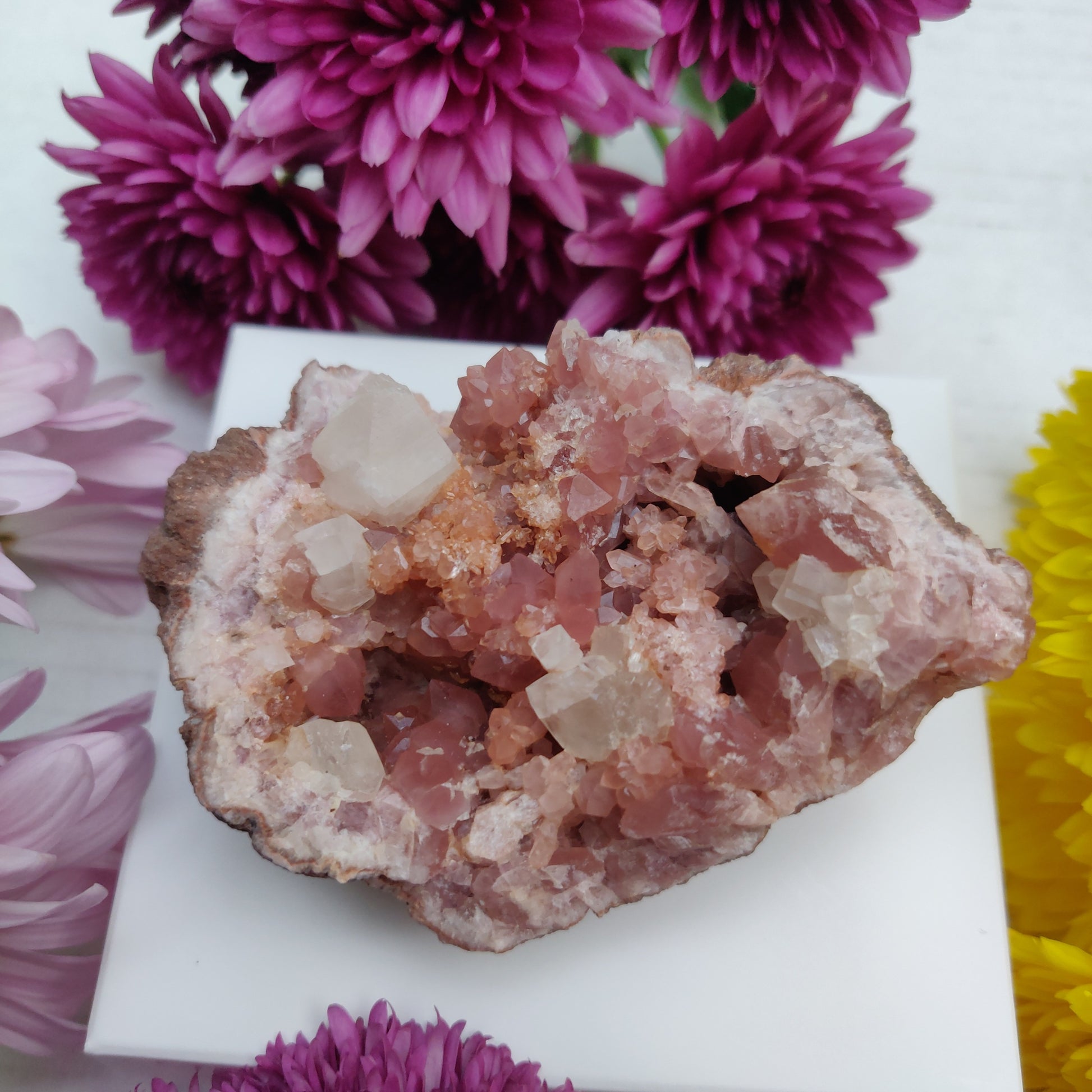 Pink Amethyst Geode with Fluorescent Calcite (#M3) - Simply Affinity