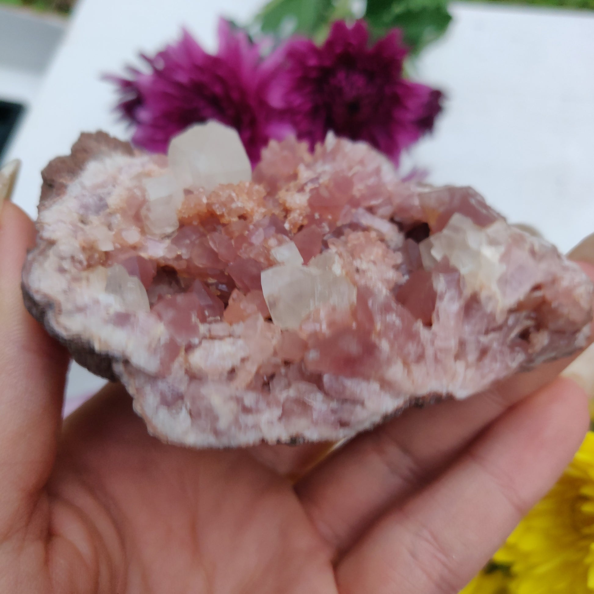 Pink Amethyst Geode with Fluorescent Calcite (#M3) - Simply Affinity