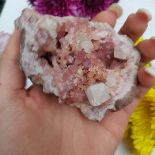 Pink Amethyst Geode with Fluorescent Calcite (#M3) - Simply Affinity