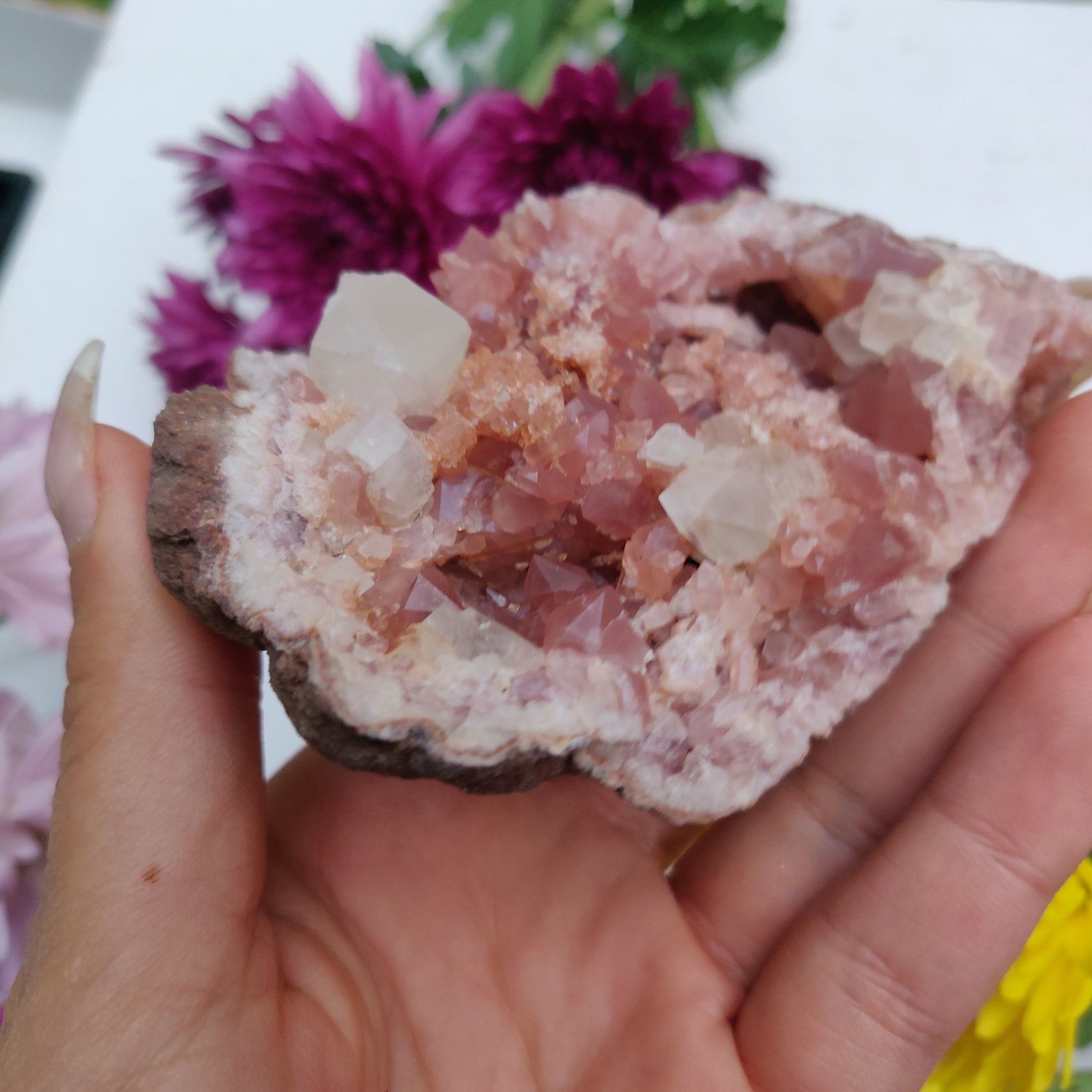 Pink Amethyst Geode with Fluorescent Calcite (#M3) - Simply Affinity