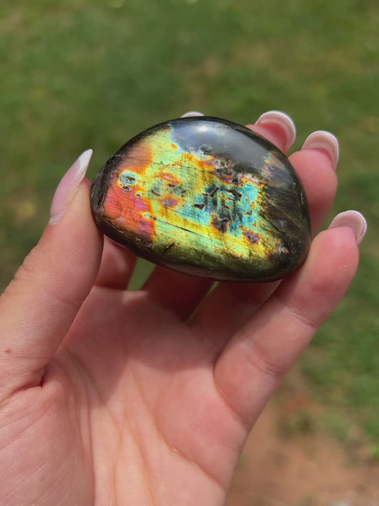Rainbow Labradorite Palm Stone (#120)