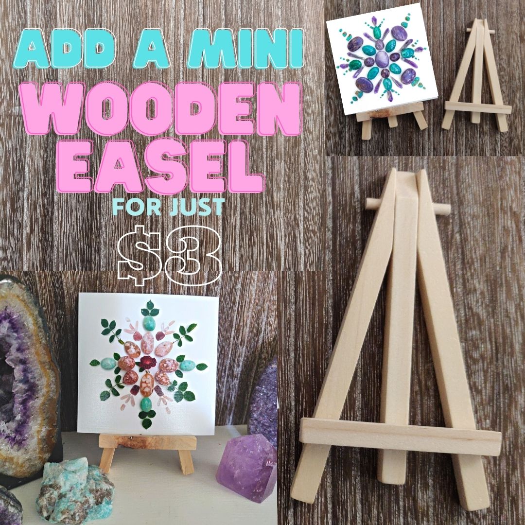 Add a Mini Easel to your 4x4 Crystal Grid Art Print – Simply
