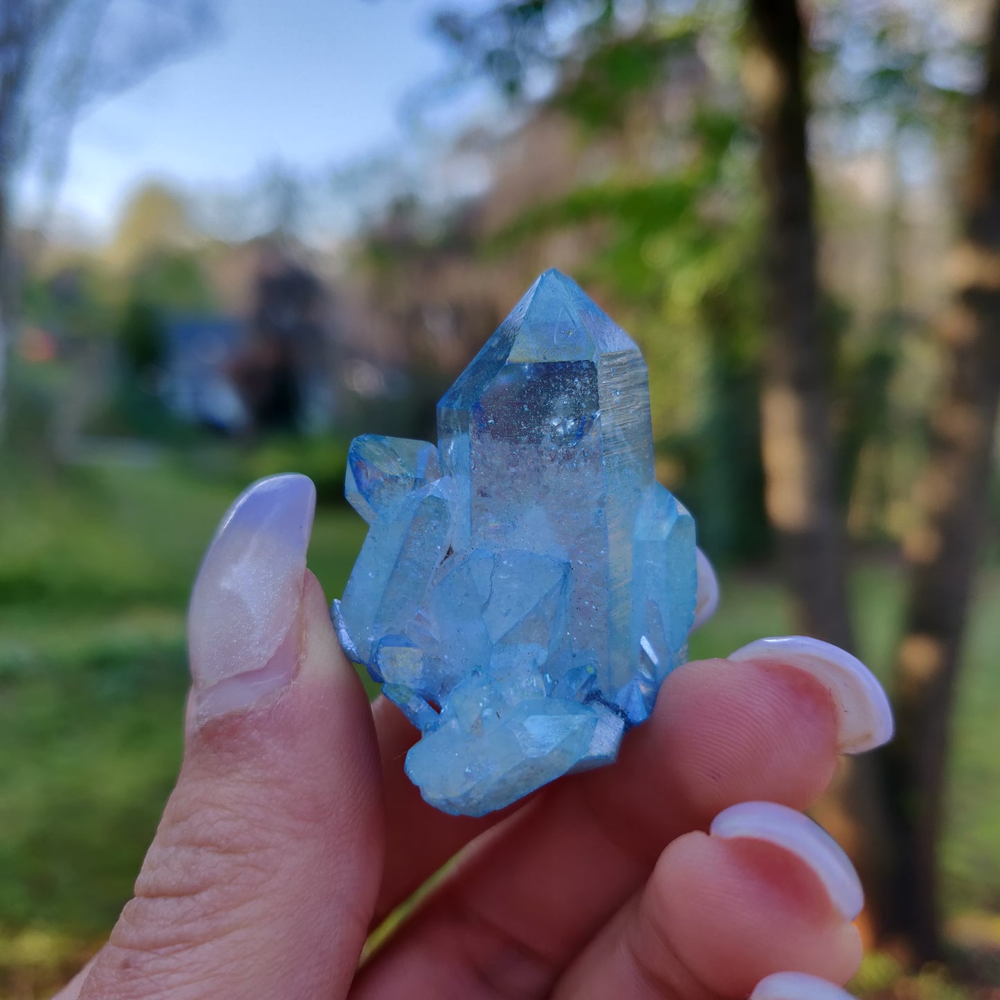 Arkansas Aqua Aura Quartz Point (#9) - Simply Affinity