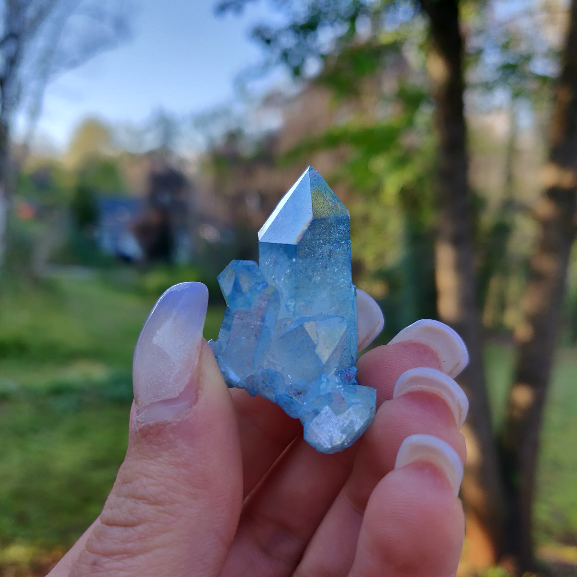 Arkansas Aqua Aura Quartz Point (#9) - Simply Affinity