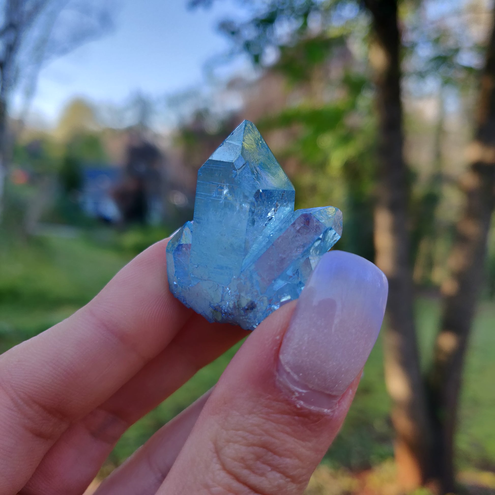 Arkansas Aqua Aura Quartz Point (#9) - Simply Affinity
