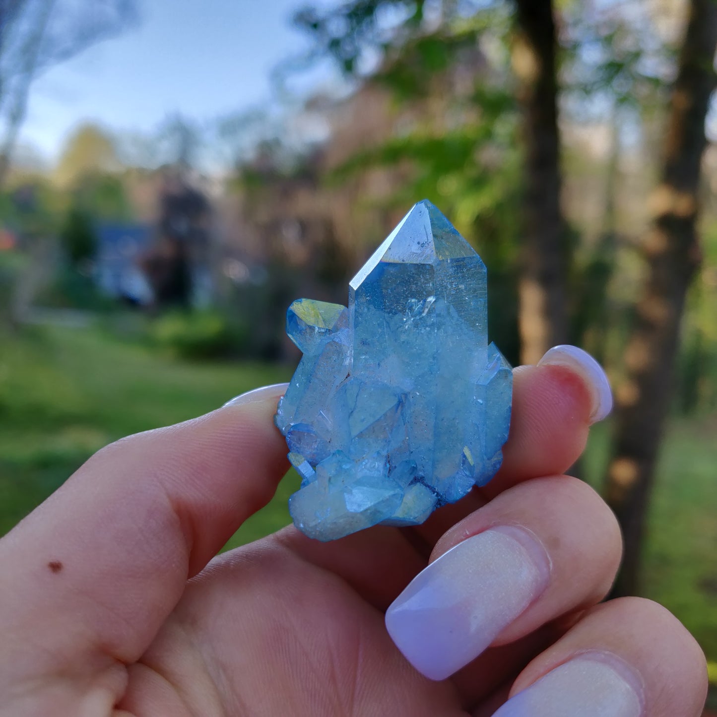 Arkansas Aqua Aura Quartz Point (#9) - Simply Affinity