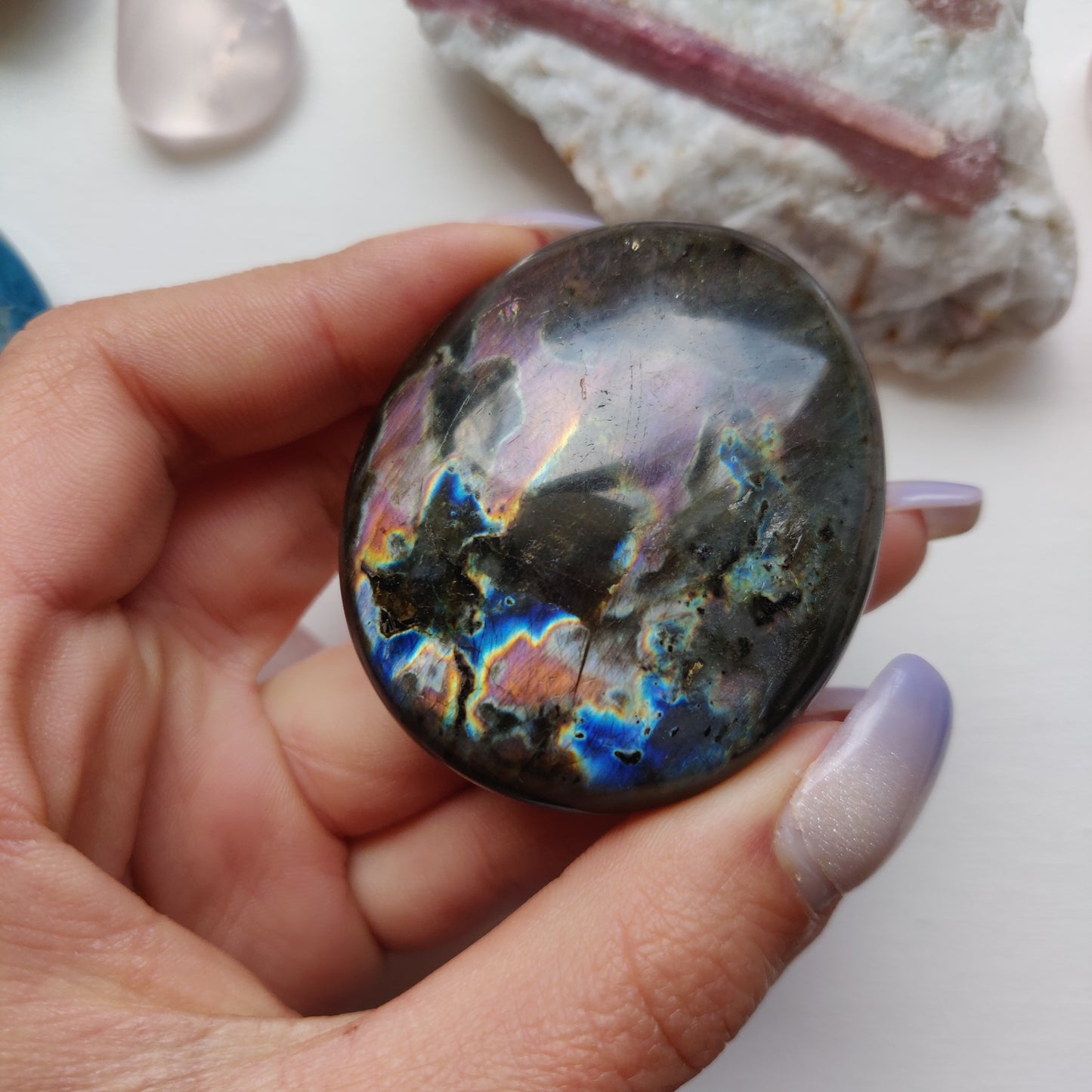 Labradorite Palm Stone (#157)
