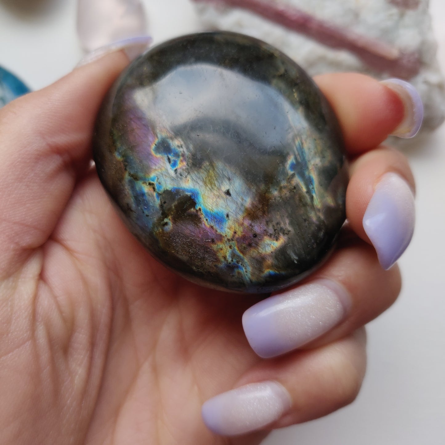 Labradorite Palm Stone (#157)